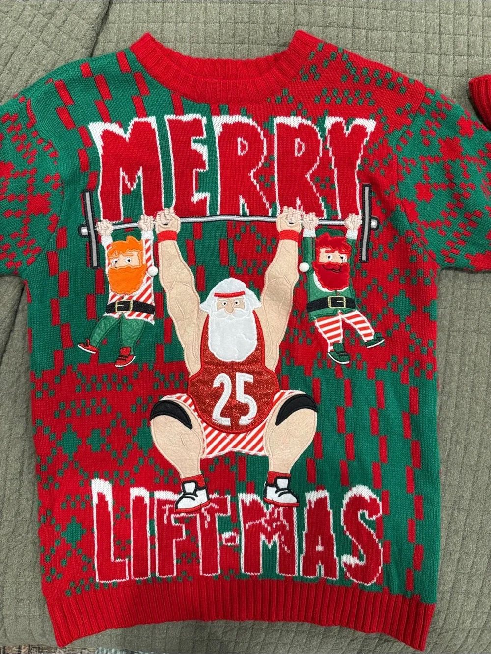 Celebrate Together 'Merry Liftmas' Crewneck Sweater Size Small
